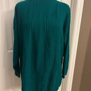 VINTAGE Teal Knit Sweater SIZE 1X